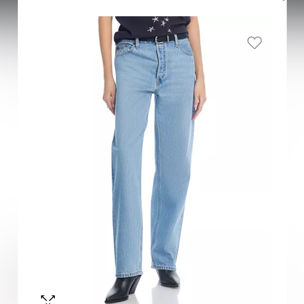 Re/done 70s straight leg boyfriend jeans - light blue